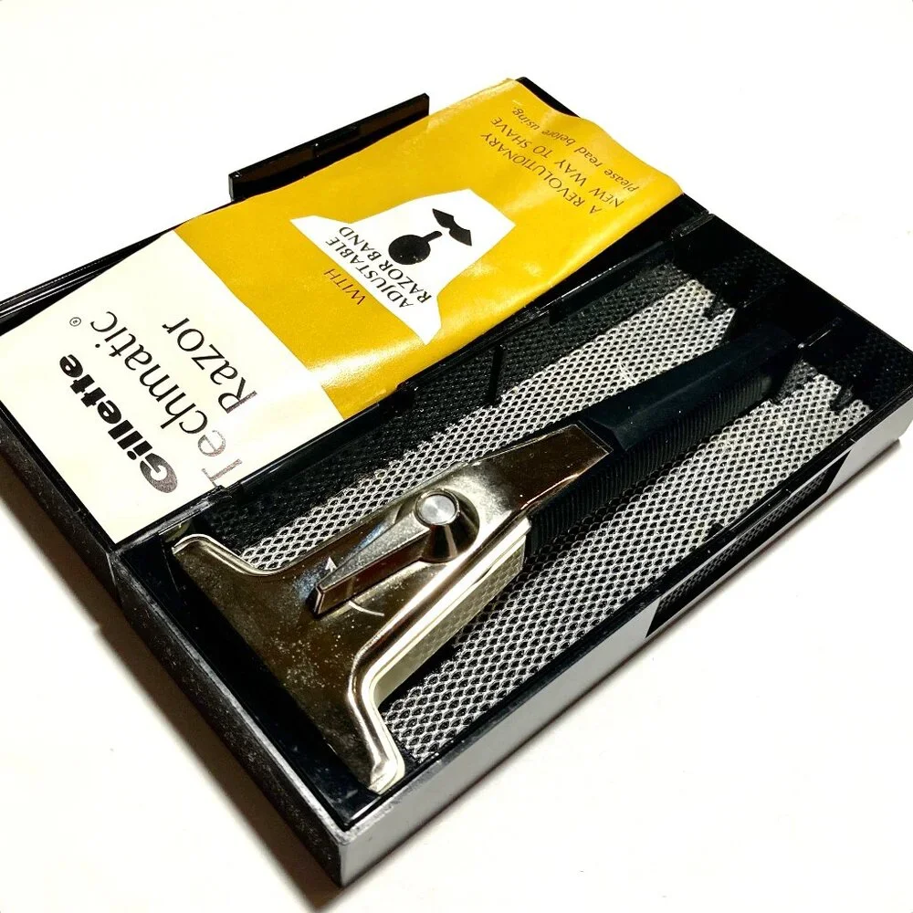 Vintage Gillette Techmatic Razor with Travel Case, 1965